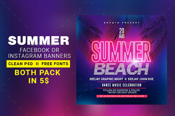 Summer Instagram Banner and Facebook Cover