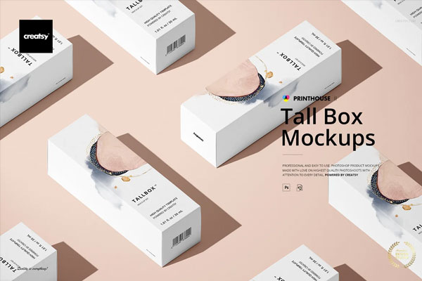 Tall Box Mockup Set