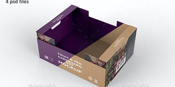 Veg Cardboard Box Mockup