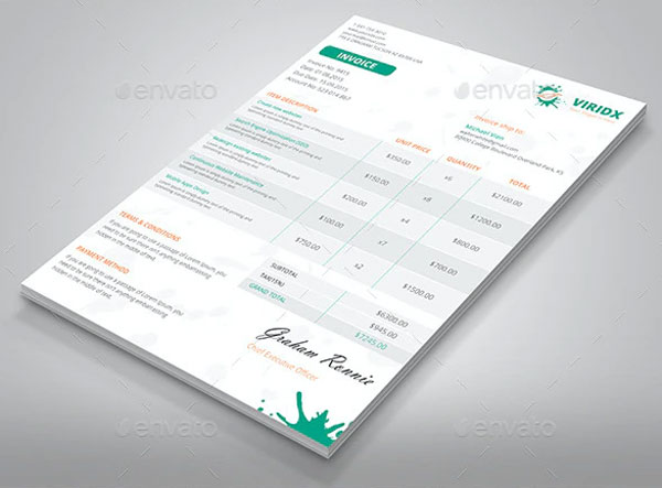 Accounting Service Invoice Format Template