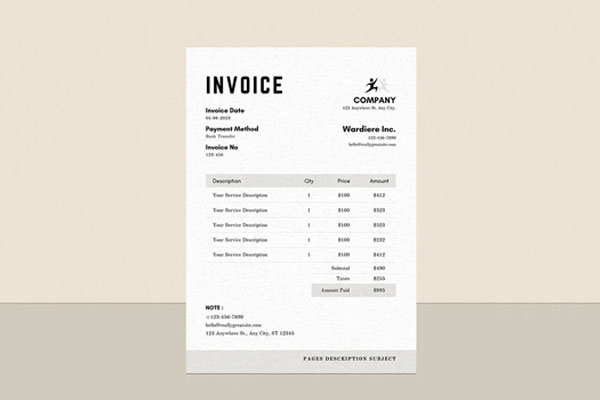 Accounting Service Invoice Template Layout