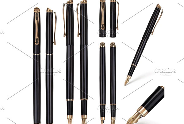 Black Ink Pen and Ballpoint Pen