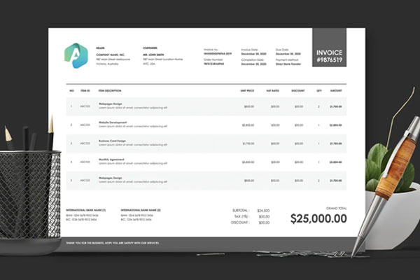 Blank Business Invoice Template