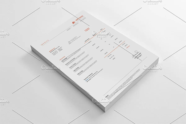 Blank Commercial Invoice Template Design