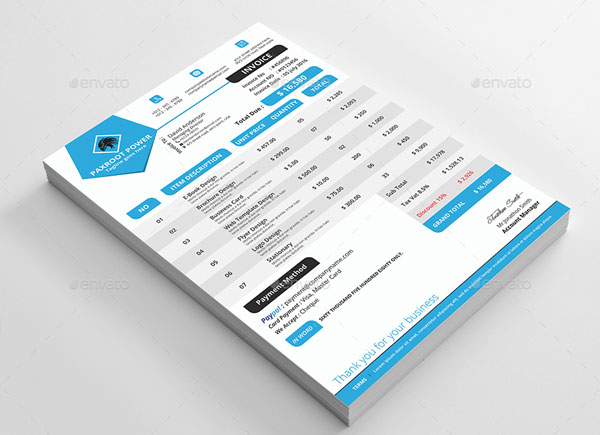 Blank Commercial Invoice Word Template