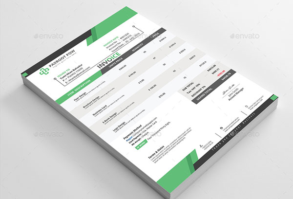 Blank Corporate Commercial Invoice Template