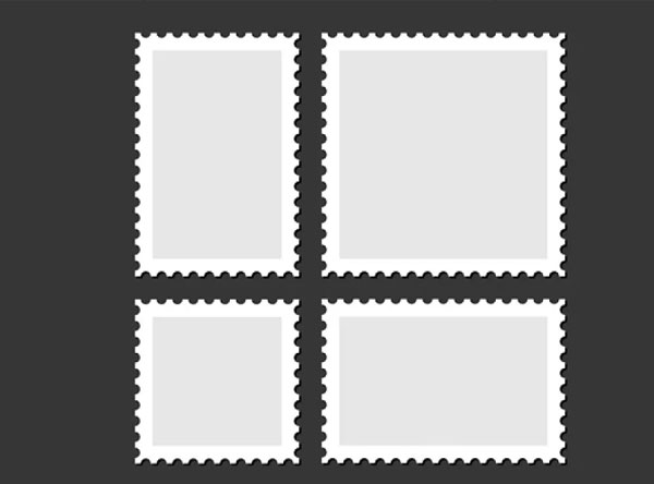 Blank Postage Stamps Set