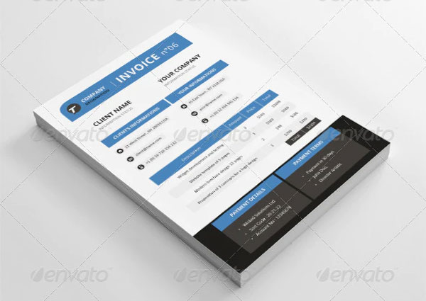 Blank Service Invoice A4 Template
