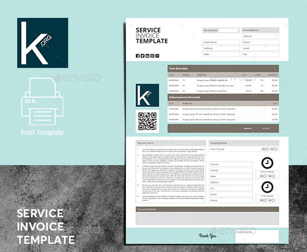 Blank Service Invoice Template