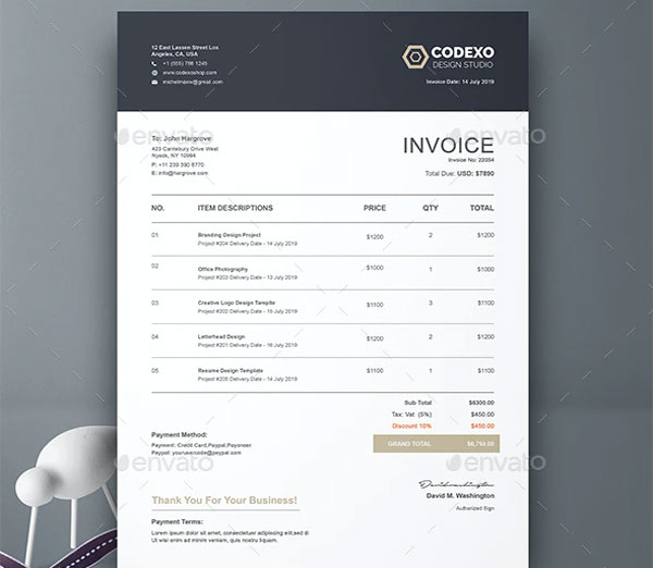 Blank Service Invoice Word Template