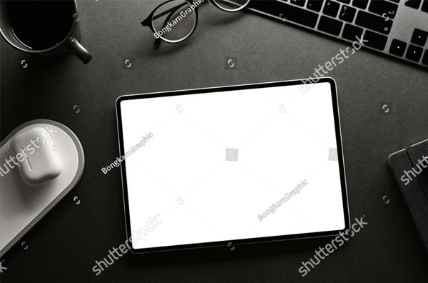 Blank Tablet Keyboard Mockup