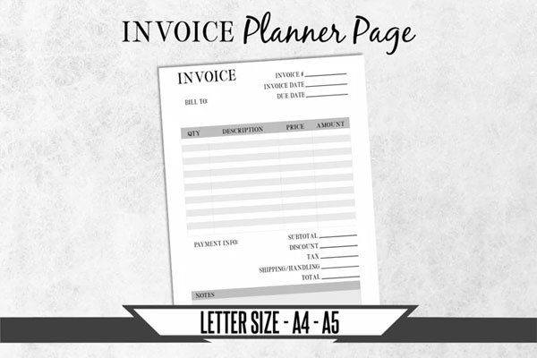 Business Invoice Planner Template