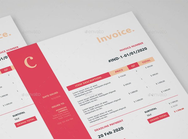 Clean Business Invoice Template