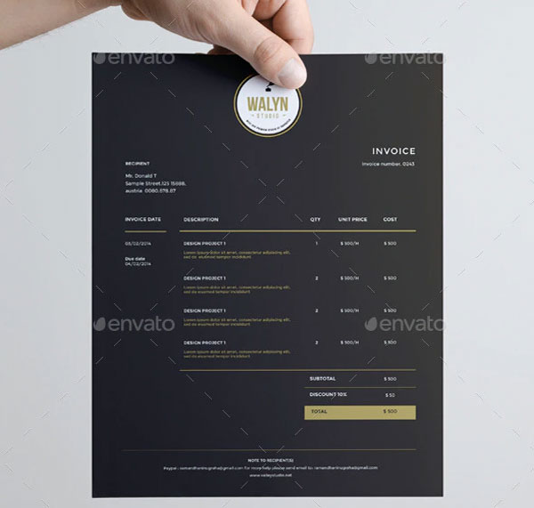 Clean Soccer Invoice Template