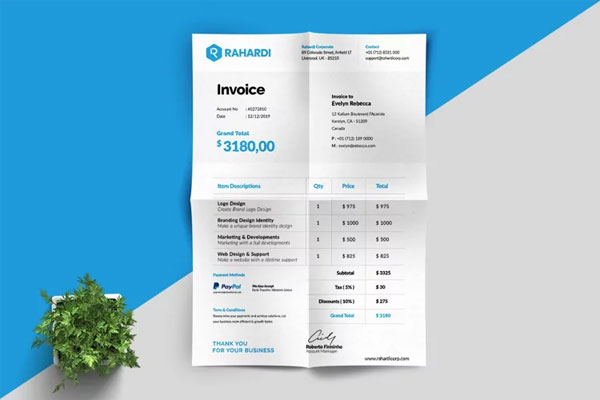 Clean and Minimal Business Invoice Template