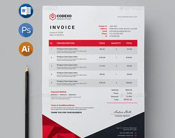 Commercial Business Invoice Design