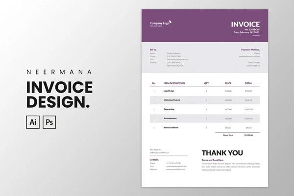 Commercial Business Invoice Form