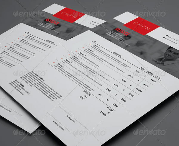 Commercial Business Invoice Print Template