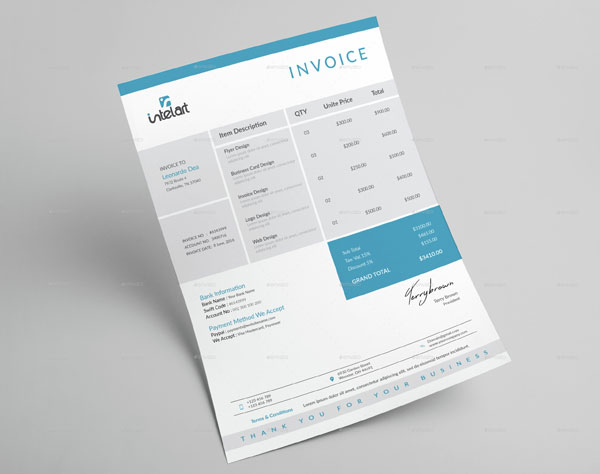 Commercial Business Invoice Word Template