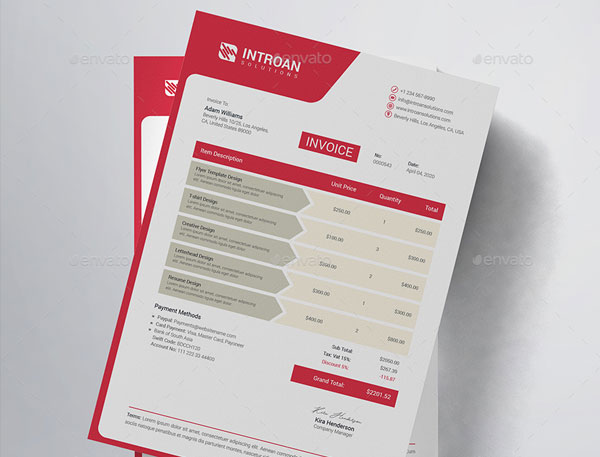 Commercial Cleaning Invoice A4 Template