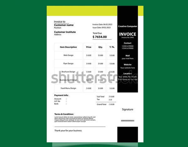 Commercial Cleaning Invoice Illustration