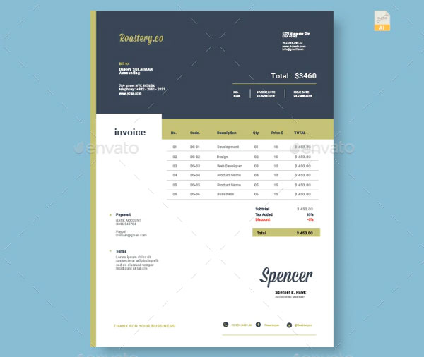 Commercial Cleaning Invoice Word Template