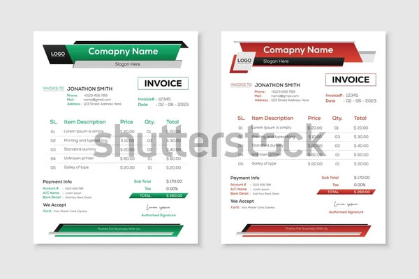 Commercial Export Business Invoice