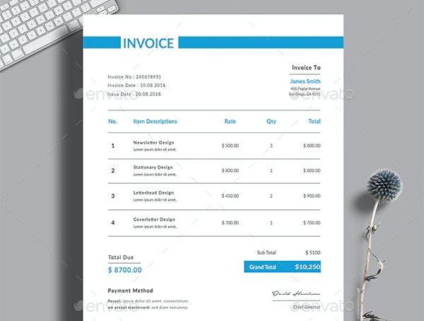 Commercial Export Invoice Form Template