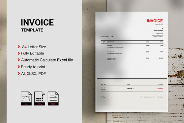 Commercial Extended Rental Invoice Template