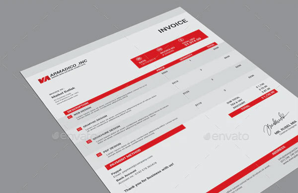 Commercial Lease Invoice Print Template