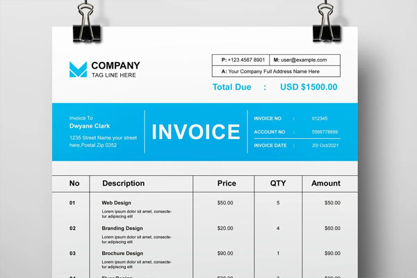 Commercial Lease Invoice Template Layout