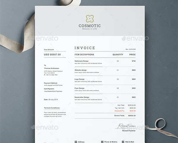 Commercial Lease Invoice Template