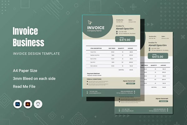 Commercial Rental Business Invoice Template
