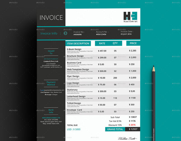 Commercial Rental Invoice Excel Template