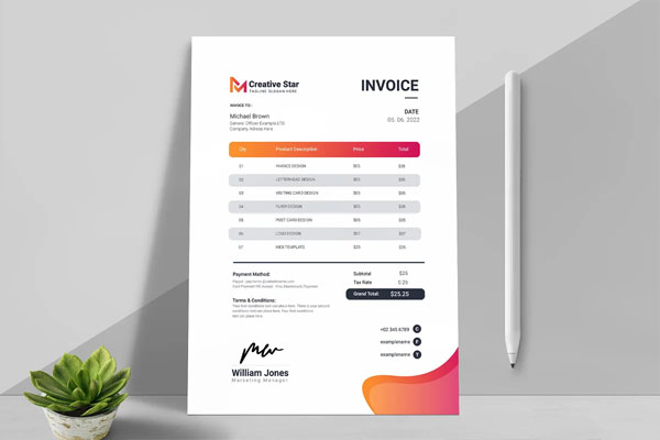 Commercial Sales Invoice Layout