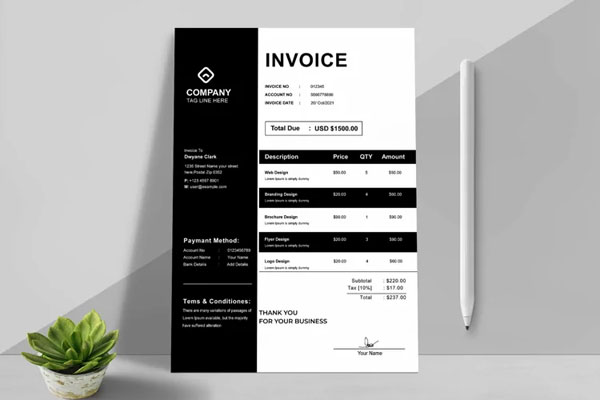 Commercial Sales Invoice Template Form