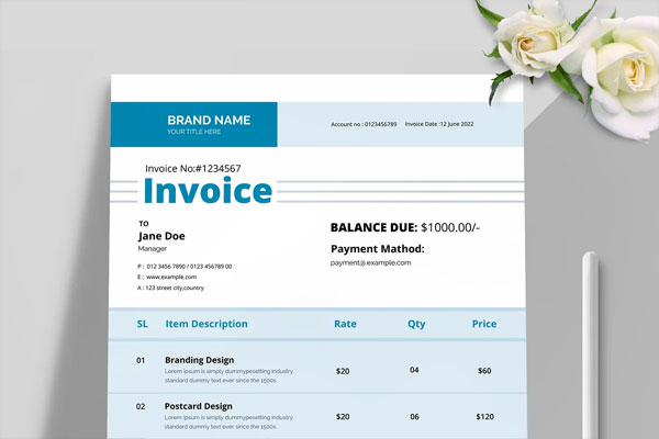 Commercial Tax Invoice Layout Templates