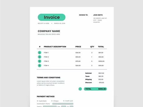 Consultancy Business Service Invoice