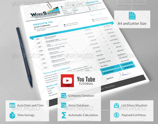 Consultancy Service Invoice Excel Template