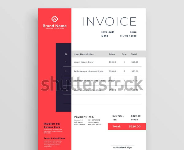 Consultancy Service Invoice Form Template