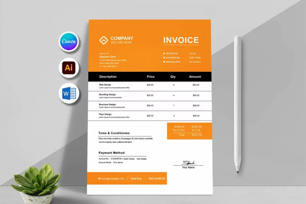 Corporate Cleaning Service Invoice Template