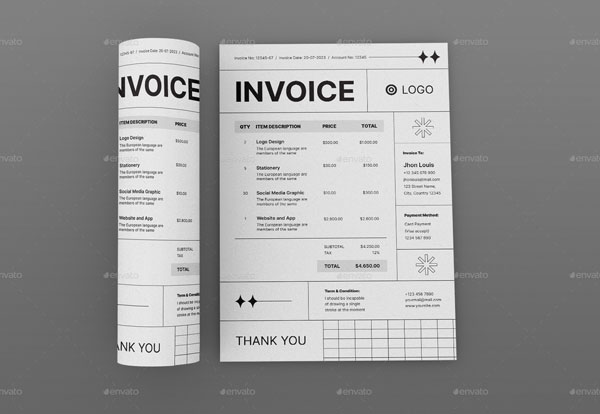 Creative Minimal Sales Invoice Template