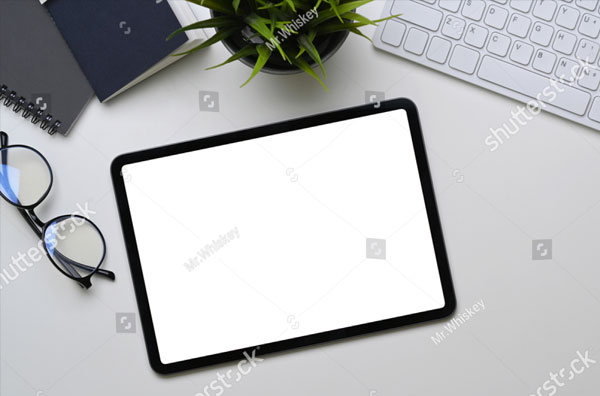 Digital Tablet With Empty Screen Mockup