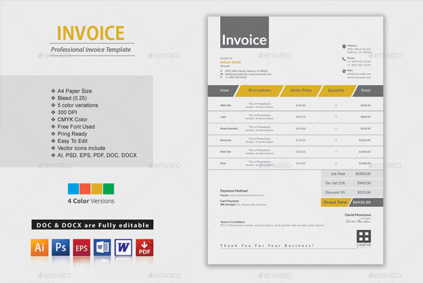 Download Soccer Invoice Template