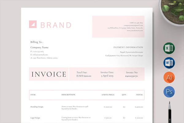 Editable Medical Invoice Template