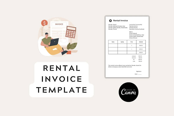 Editable Rental Invoice Template