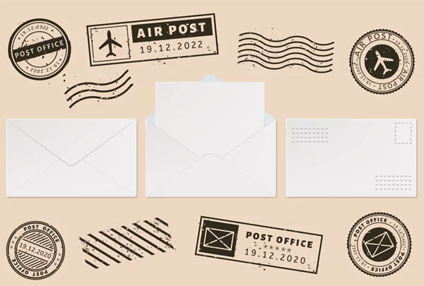 Envelope Template With Stamp Label