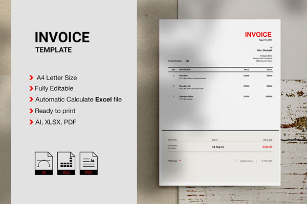Extended Auto Repair Invoice Template