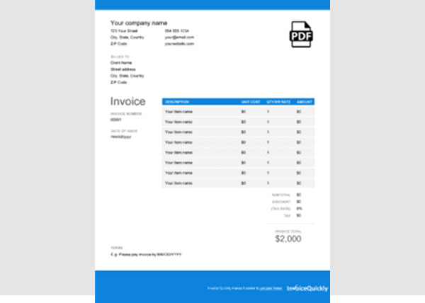 Free Accounting Service Invoice Template