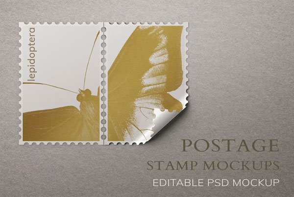 Free Beautiful Stamps Mockup